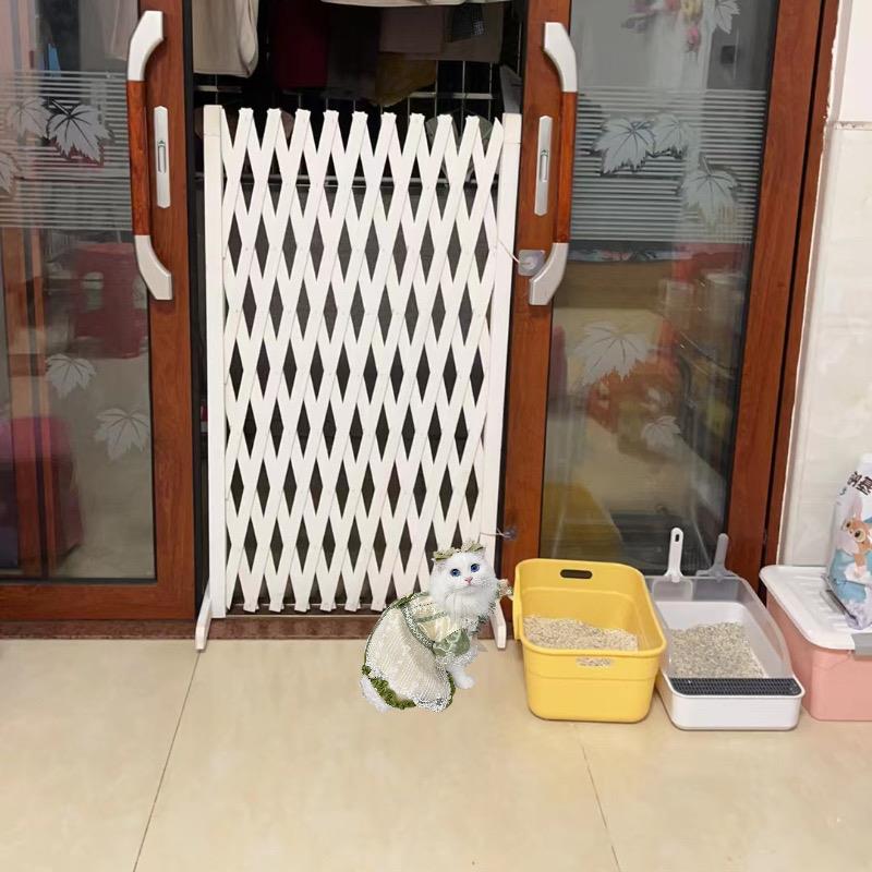 宠物围栏狗笼隔断拦狗栅栏阳台隔离门可伸缩栅栏门挡狗挡猫兔护栏