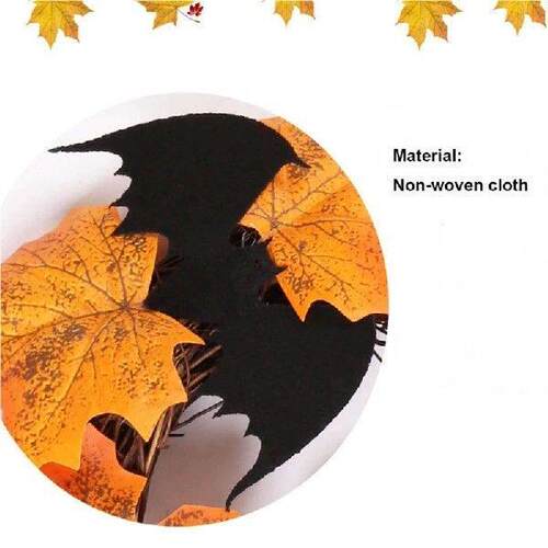 10inch Halloween Maple Wreath Artificial Maple Leaf Bat