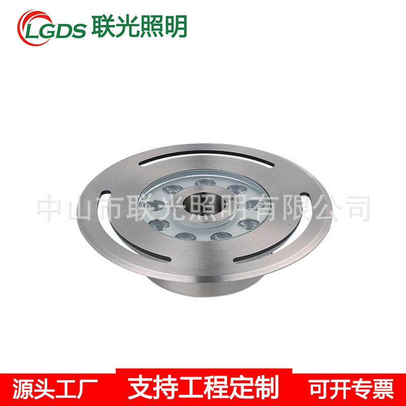 LED喷泉灯地漏水池灯12V24V七彩变色18W全不锈钢水底灯水下涌泉灯