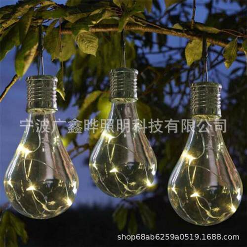 彩境户外太跨阳能装D饰彩色灯泡灯太阳能LE节日72色挂灯装饰吊灯