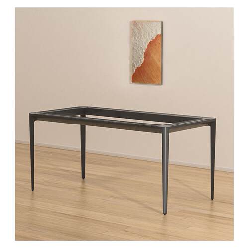 圆角 太空铝合金 实心桌腿 岩板餐桌支架 大理石桌架玻璃台脚架子