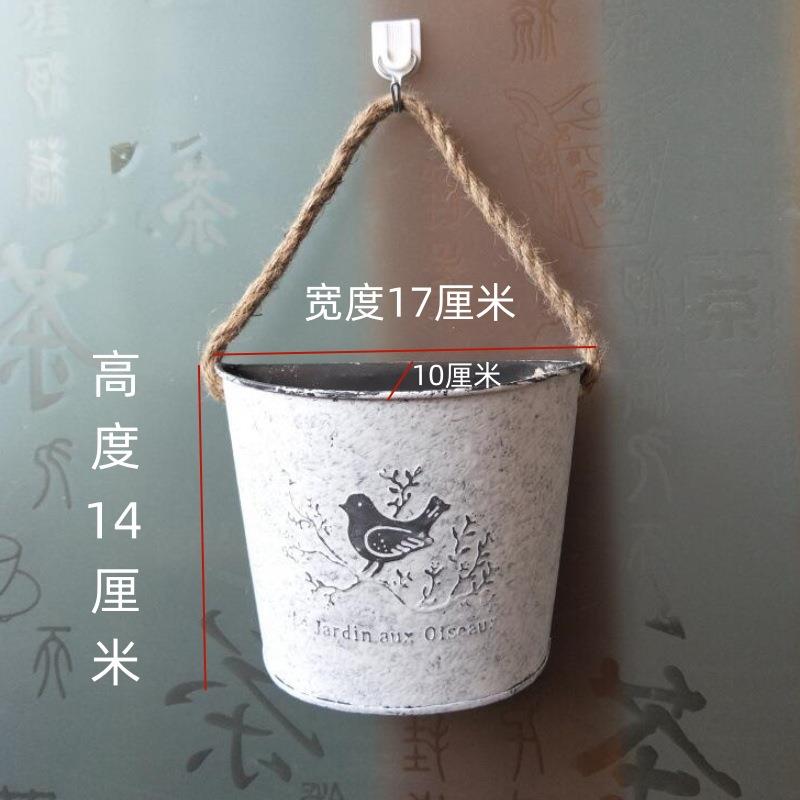 复古铁艺壁挂花桶花器花盆吊篮花花篮墙面装饰花园庭院阳台挂桶