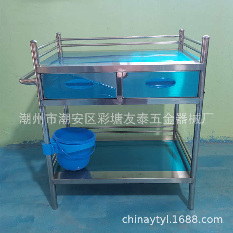 物多功能滑轮抢救工具车纹置双车不锈钢抽屉推车仪器美容工具车绣