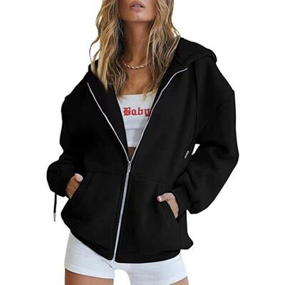 Women Lightweight Hoodies Zip Up Oversized Sweatshirts