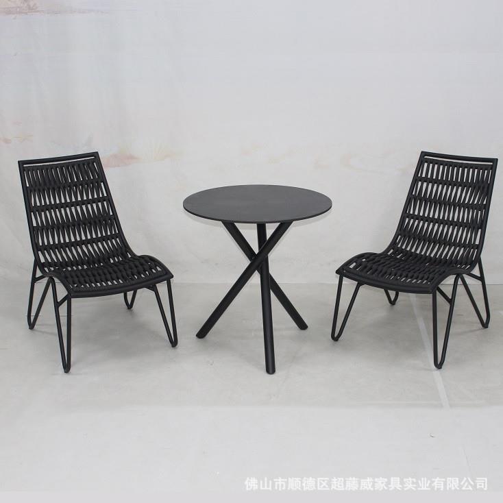 户外休闲餐桌午椅织靠带背休闲椅简约舒N-225-2适阳台睡椅靠背躺