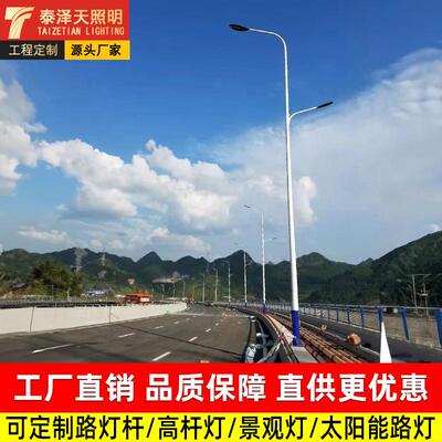厂家单双臂路灯 12米14米15米工程户外led模组高低臂市政路灯