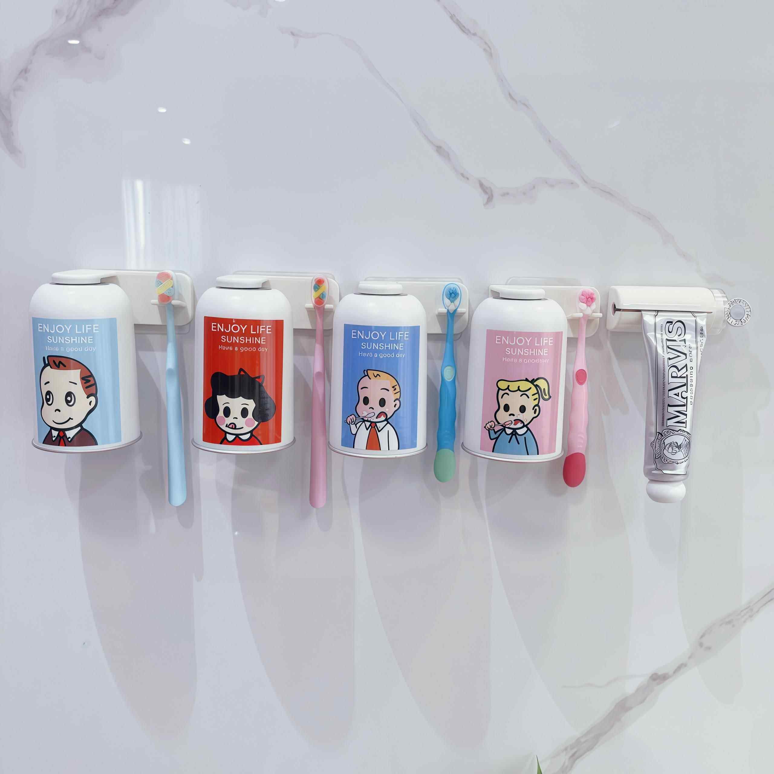 磁吸式漱口杯子电动牙刷置物架壁挂式情侣刷牙杯倒挂架免打孔牙缸