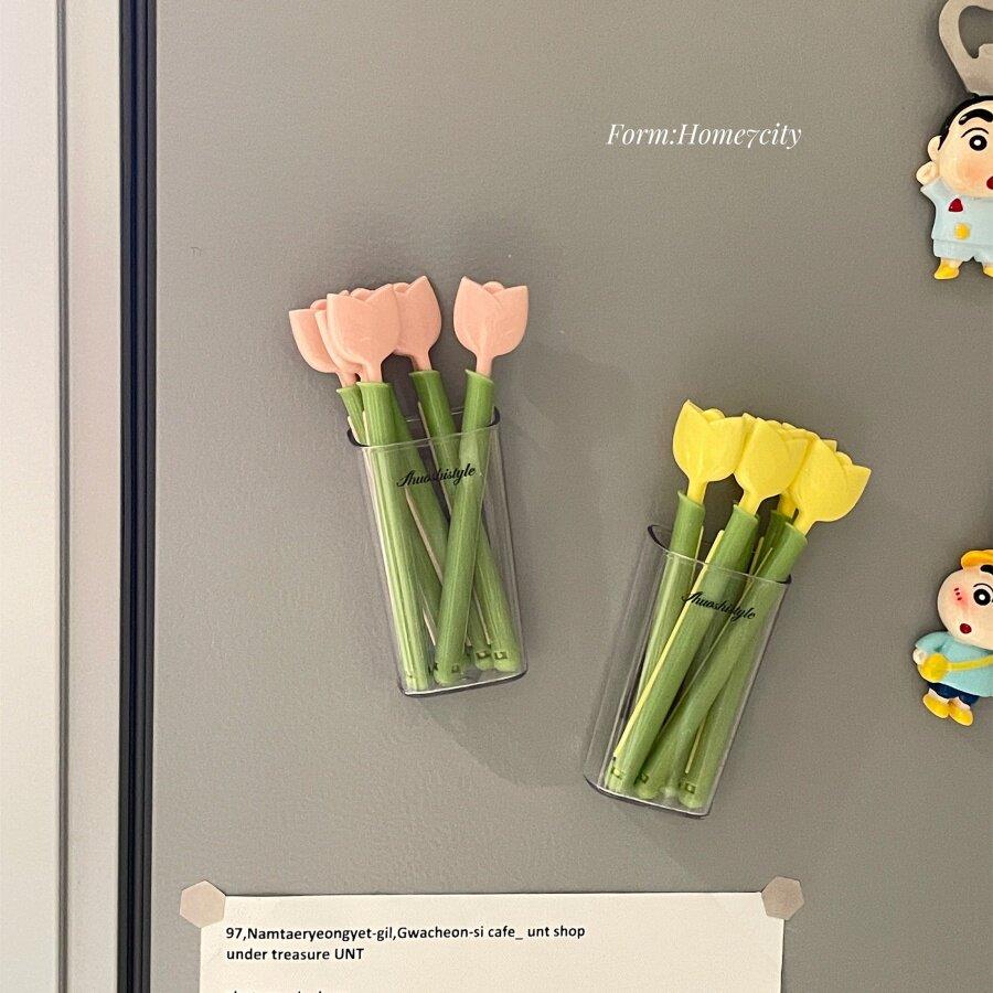 郁金香封口夹防潮超实用!食品袋密封家用磁吸冰箱贴夹子可爱