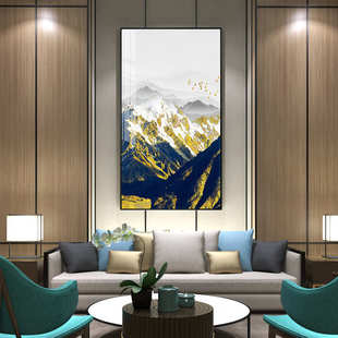 新中式 饰画走廊过道挂画大尺寸办公室油画金山现代简约 玄关客厅装