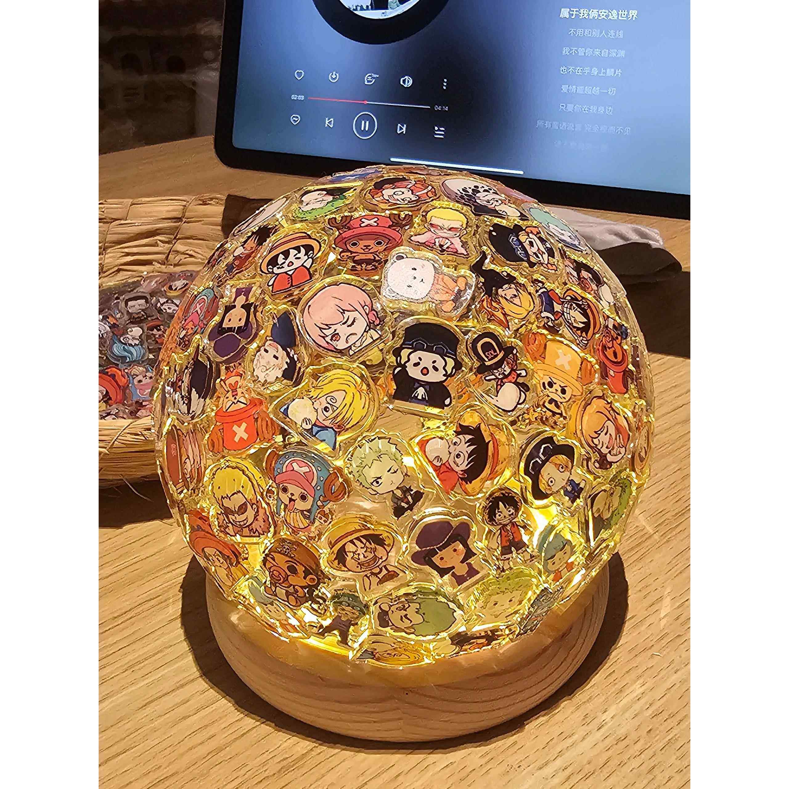 海贼王压克力片片小夜灯diy手工材料包床头灯大学生创意生日礼物