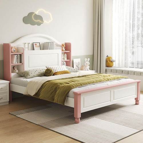 m儿童床男储孩1.2米单人床1.5实木TIA双床女孩书架床物学生公人主