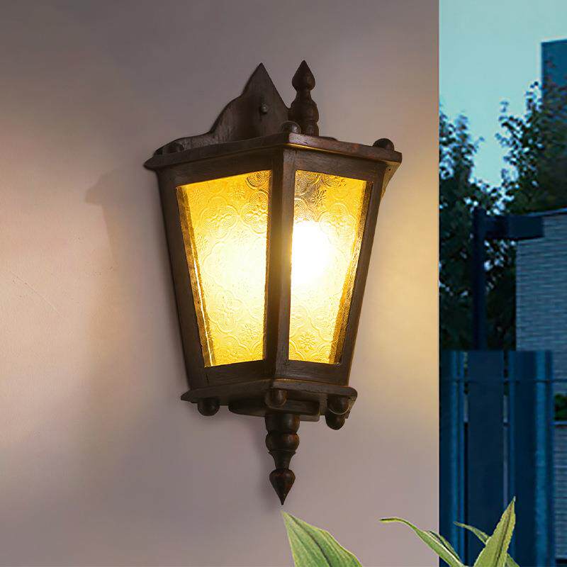 异丽泰式复古庭院走廊中古壁灯泰国实木卧室中式户外墙灯墙壁灯