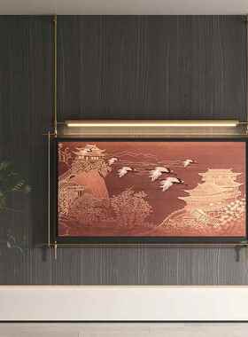 定做新山式装饰画店壁灯包餐厅间酒别墅光挂画中金属吊杆画墙画水