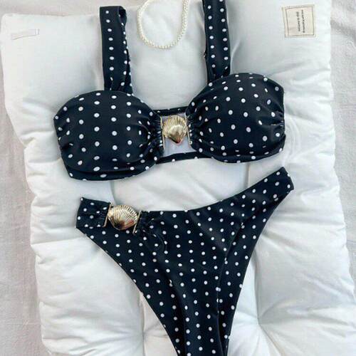 New Two-Piece Set, Classic S With Gold Shell Buckle, Low