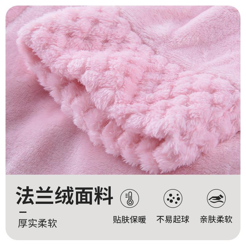 新款直销跨境秋冬季长款法兰绒睡袍女加绒加厚酒店浴袍法兰绒大码