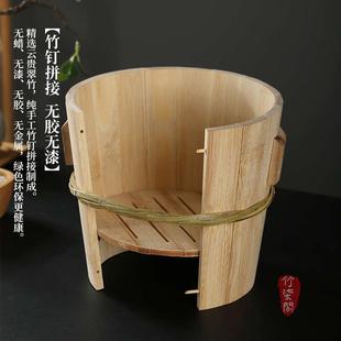 竹编竹根竹桶蒸甑家用全竹子煮米饭木桶蒸饭竹子蒸饭桶 纯手工老式