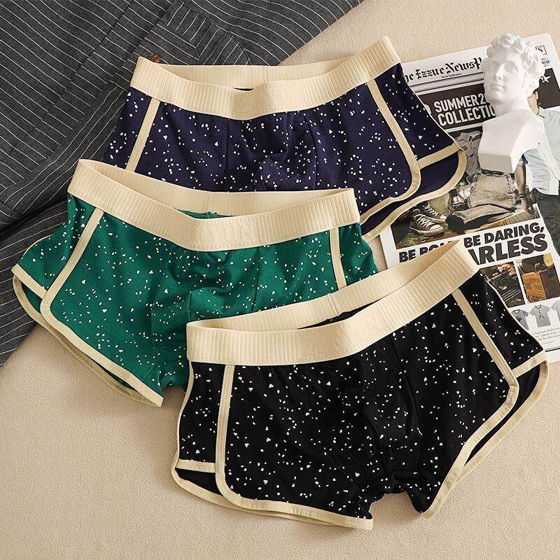 新男士内衣纯棉透气舒适拳师新潮星空青年四角男孩运动个性化短裤