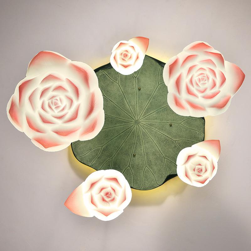 现代新中式莲花灯吊灯茶楼客厅过道餐厅茶室荷花灯客厅中国风灯饰