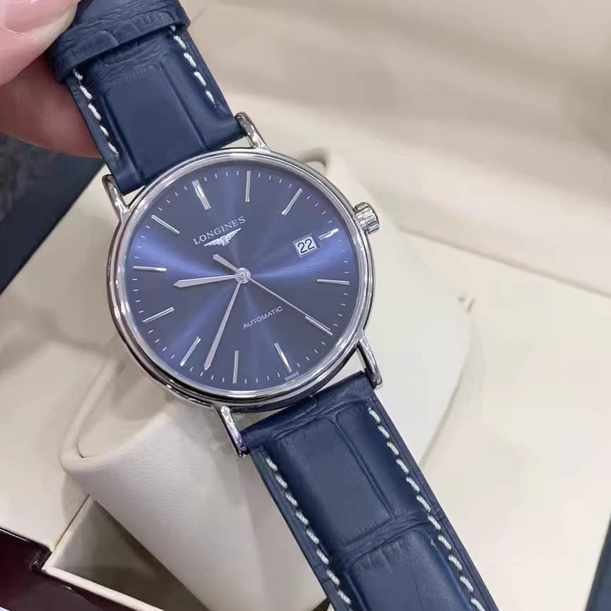 浪琴瑰丽系列98新L4.921.4.92.2钢皮带自动机械手表38.5mm男表