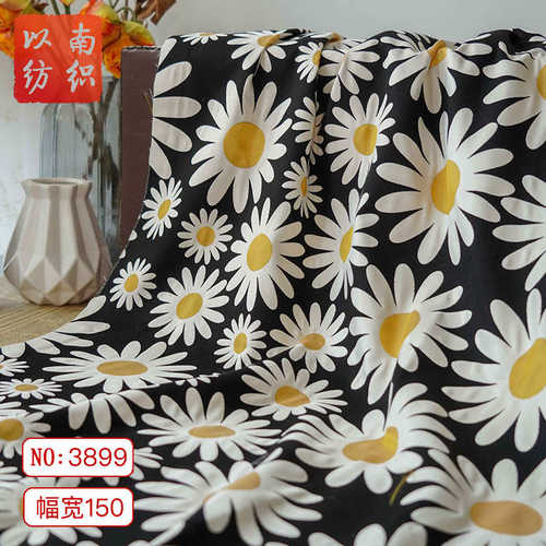 北春秋沙发件套四提花抱装饰布经典床单黑白枕小面料女装欧风雏菊