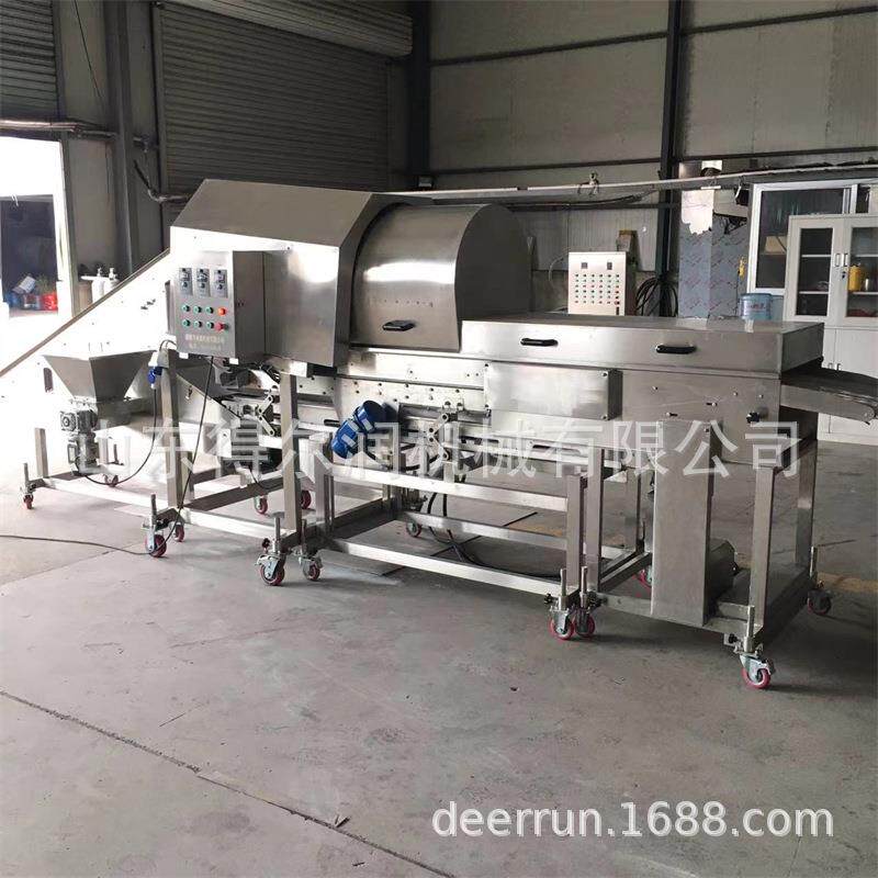 2023升级款滚筒上粉机 小酥肉 鸡块裹粉机 自动化产量大 2000kg/h