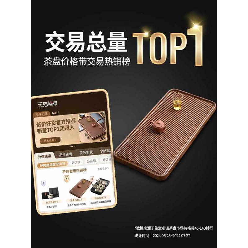 高端茶盘家用2025新款实木茶托盘茶具办公室用干泡茶台茶海电木款