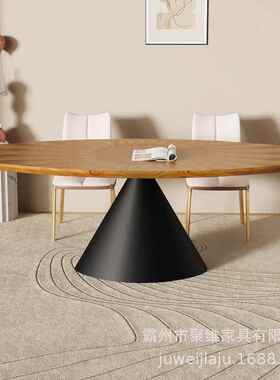 中古风实型木形S24-DT02餐桌圆桌家用桌小圆桌饭桌小户橡木色圆餐