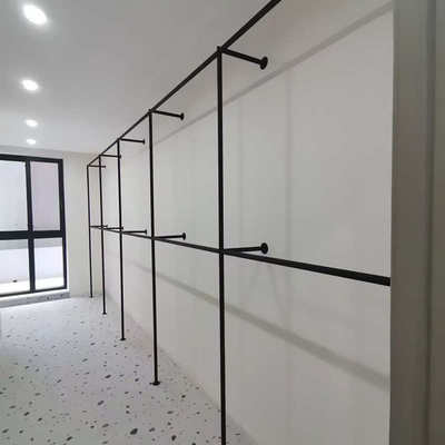 上墙壁挂式挂衣服架落地式服装店展示架专用双层挂衣杆侧挂衣服架