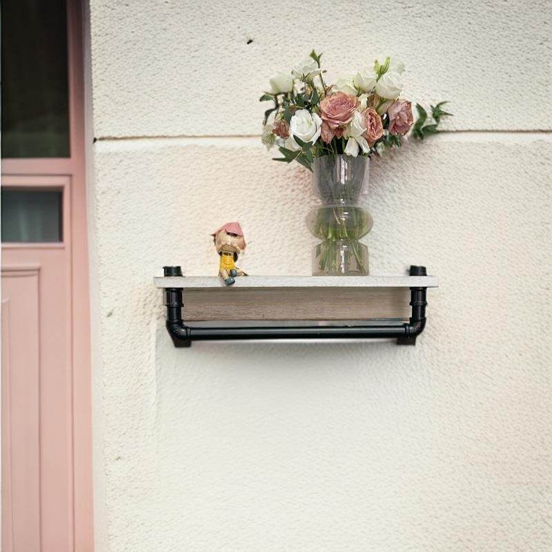 复古风壁挂架美式工业风水管置物架浴室毛巾架墙上装饰书架层架