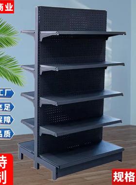 双面主架磨砂灰色置物架商超置物架超市货架便利店货架展示架