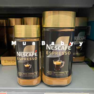 现货 英国雀巢意式特浓速溶无糖黑咖啡粉Nescafe Espresso100g