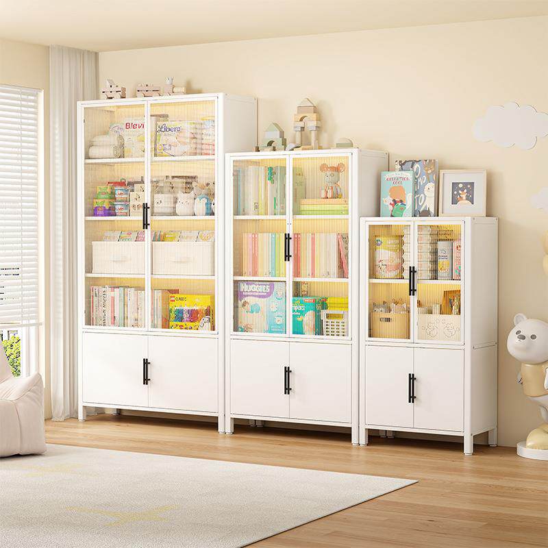 家用图书馆钢制书柜多功能置物柜儿童绘本书柜客厅简约铁艺储物柜