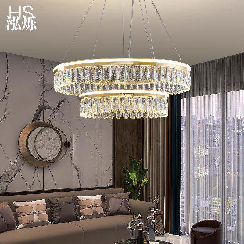 轻奢客厅吊灯餐厅卧室简约现代书房大气复式楼别墅楼梯水晶吊灯