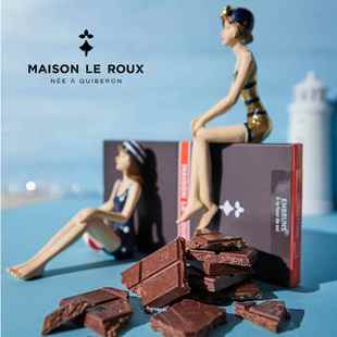 法国进口Maison le roux盐之花黑巧克力抹茶柚子无蔗糖可可80g