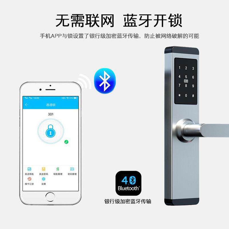 公寓民宿出租密码锁指房纹锁酒能门锁刷卡锁96011店指纹下智发智