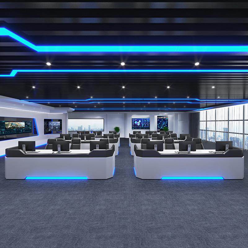 指挥中心控制台监控台操作台调度台中控室安防科技感多媒体电脑桌