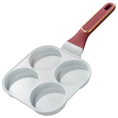 闪闪优品麦饭石色鸡蛋汉堡锅四孔煎蛋早餐锅煎锅平底不粘蛋堡锅