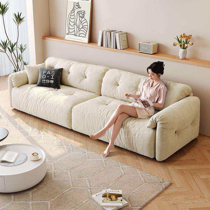 云朵电动沙发客厅奶油风伸缩人类狗窝布艺懒人多功能沙发床