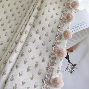 式 复古提743花漫卧浪定制 小清新奶油风高端遮韩光室窗帘公主美式