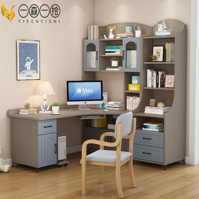 爆款书柜角台多种式电脑桌一转家用简约风儿体童学习实木书桌桌一