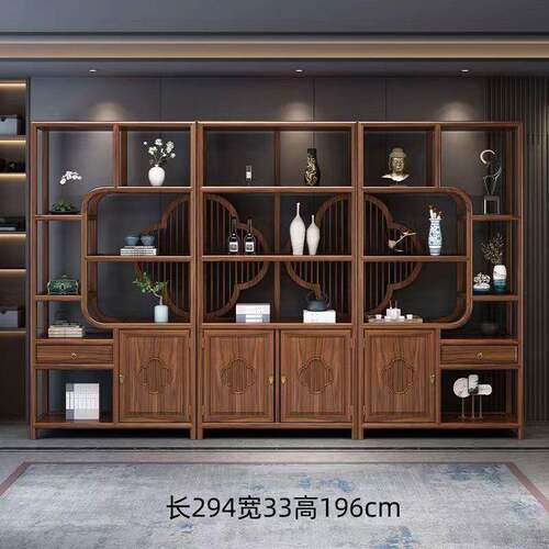 博古架中式办博古架新中式室多宝阁茶展示架茶叶子公室多层书架置