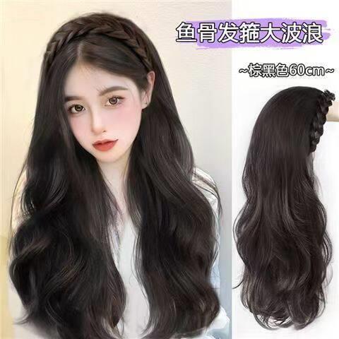 假发发箍半头套女高颅顶长卷发羊毛卷接发片刘海自然直发造型蓬松