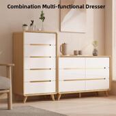 五斗柜实木框卧室收纳北欧轻奢简约现代客厅储物六抽屉置物柜