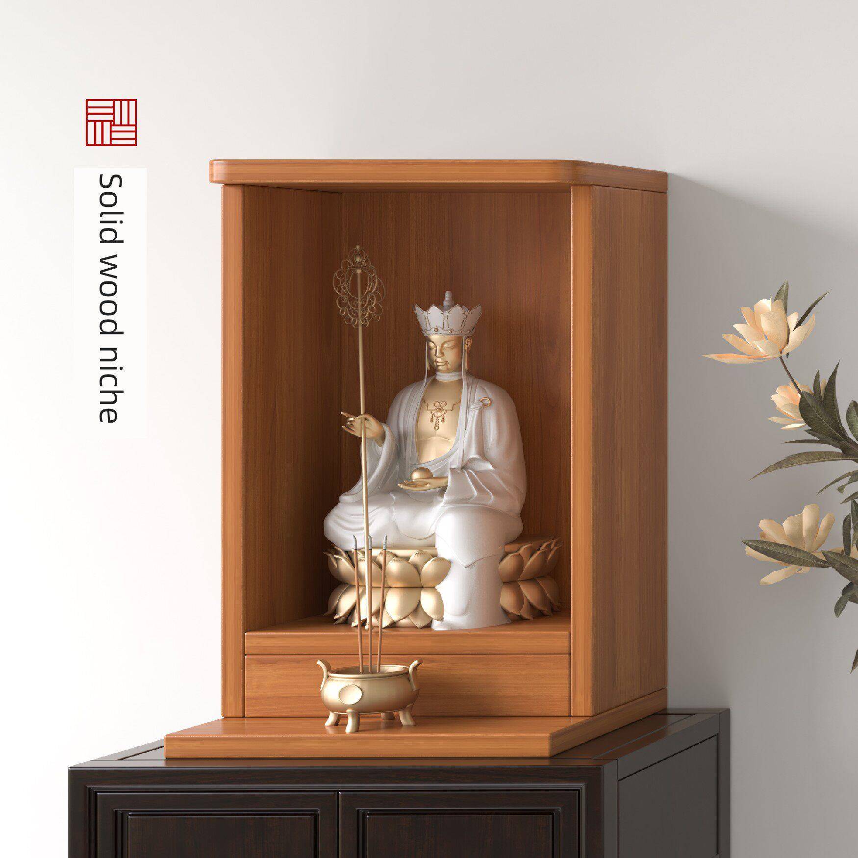 实木神龛壁挂式神台柜财神柜观音佛像供座台菩萨供奉台关公神座台