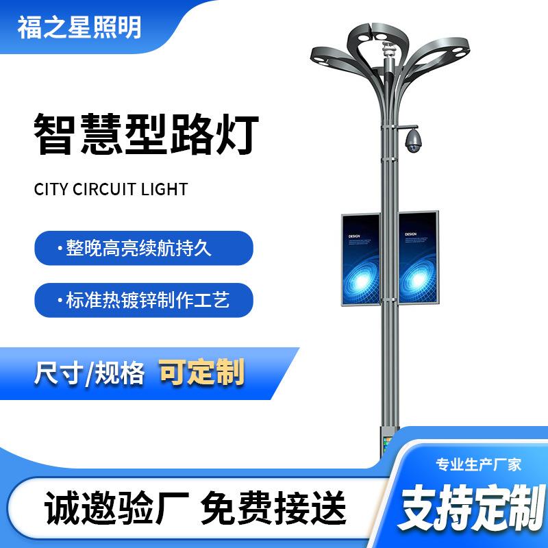 厂家10M智慧型路灯城市照明道路监控信号指示灯热镀锌LED路灯