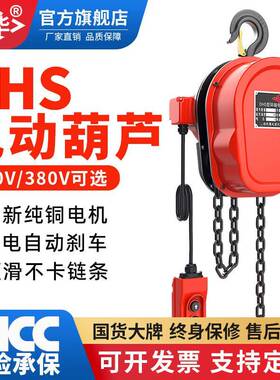 DHS链条葫芦吊机220380V1t2t3t5t吨固定挂钩式提升机环链电动葫芦