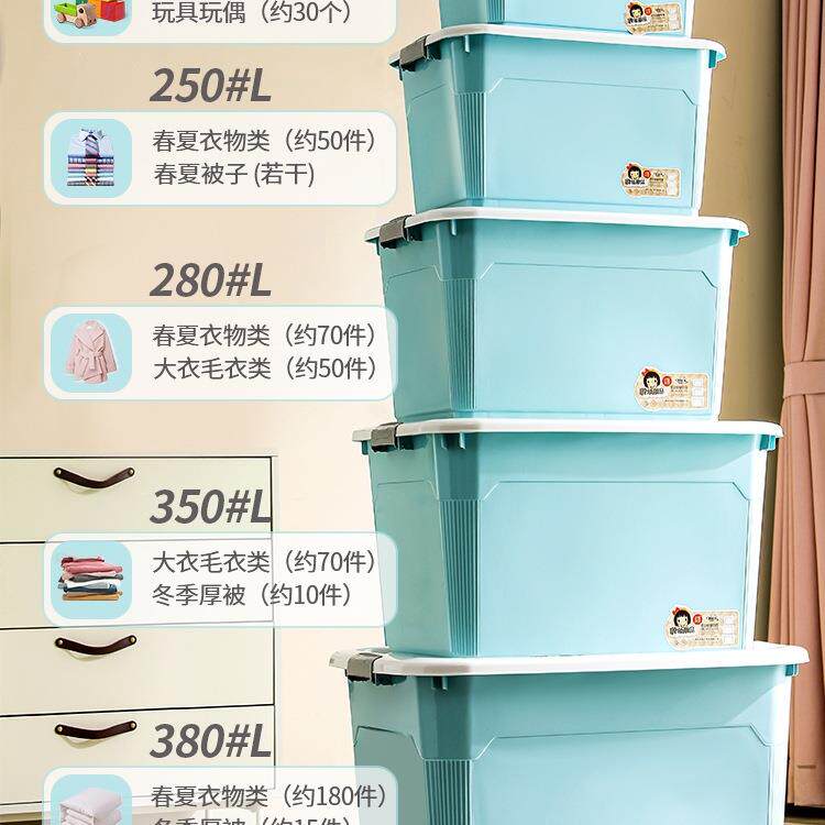 加厚收纳箱塑料特大号家用衣服整理玩具盒子储物筐容量周转箱