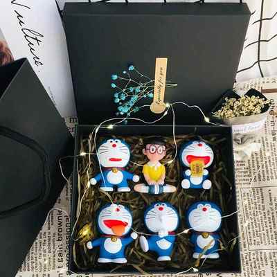 高档机器猫当 模型模猫型日礼物叮全套公仔创意车载摆件玩具礼生