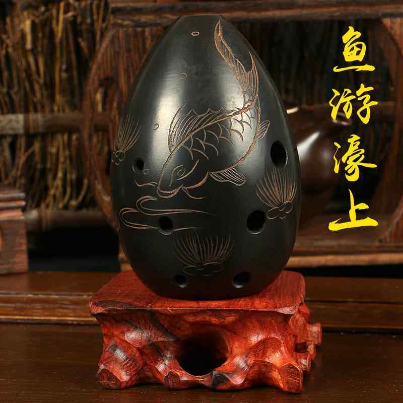 高档入埙乐八孔梨形七星古黑埙器初学者门演奏吹奏民族古代陶笛陶