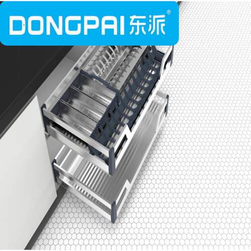 DONGPAI东派-不锈钢板式拉篮全钢拉篮厨房拉篮750不锈钢四边碗篮